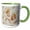 Green/White, variant on 3drose, Close-up View of a Romantic White Rose, 11oz Mug