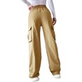 thumbnail image 3 of FASHIONWT Casual Pockets Straight Fit Women Cargo Pants, 3 of 4