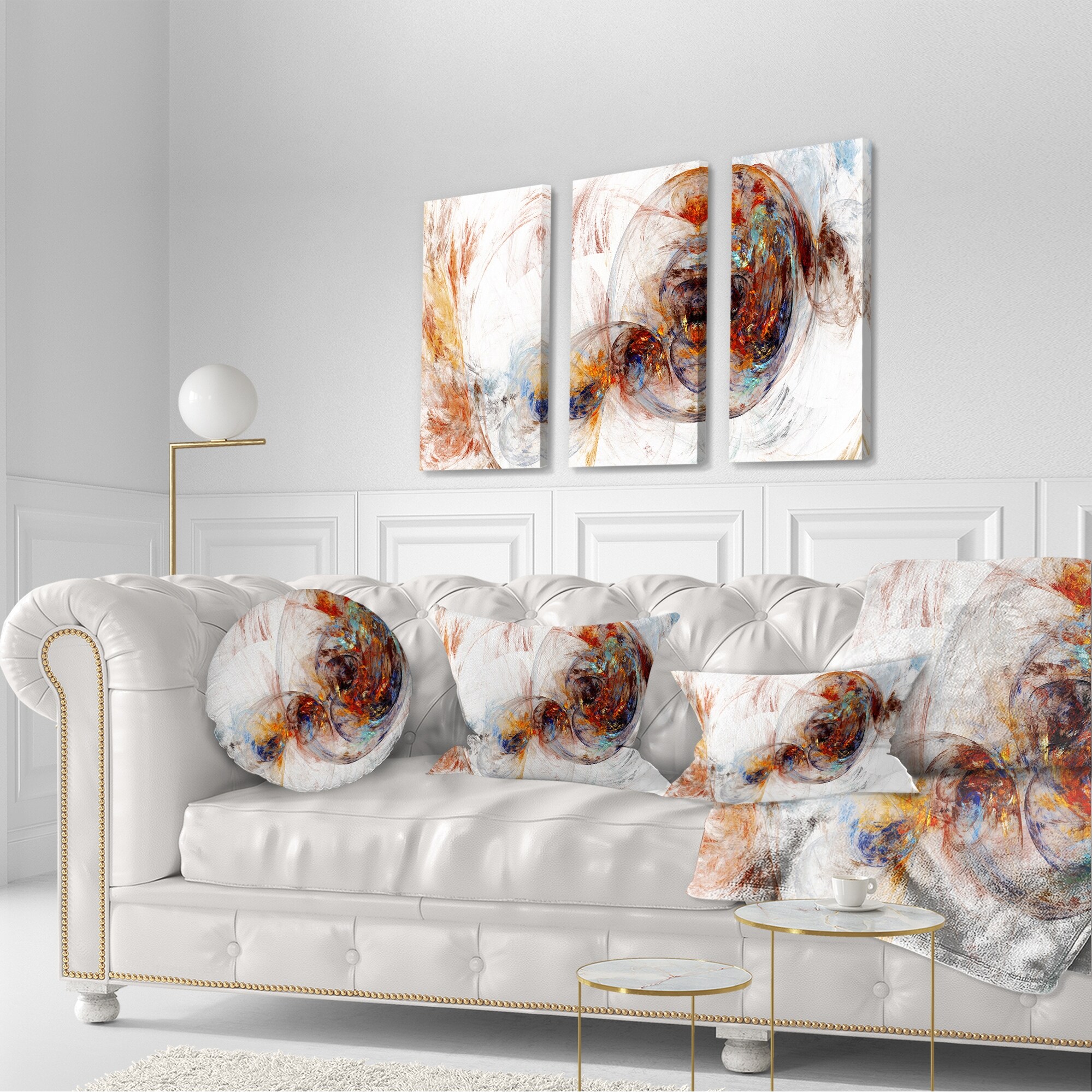 Designart 'Colored Smoke Brown ' Abstract Canvas art print