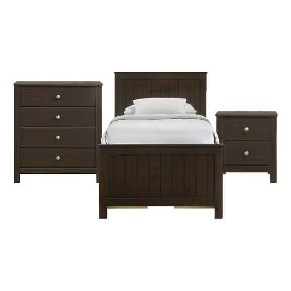 Picket House Furnishings Santino Twin Captains 3PC Bedroom Set in Espresso