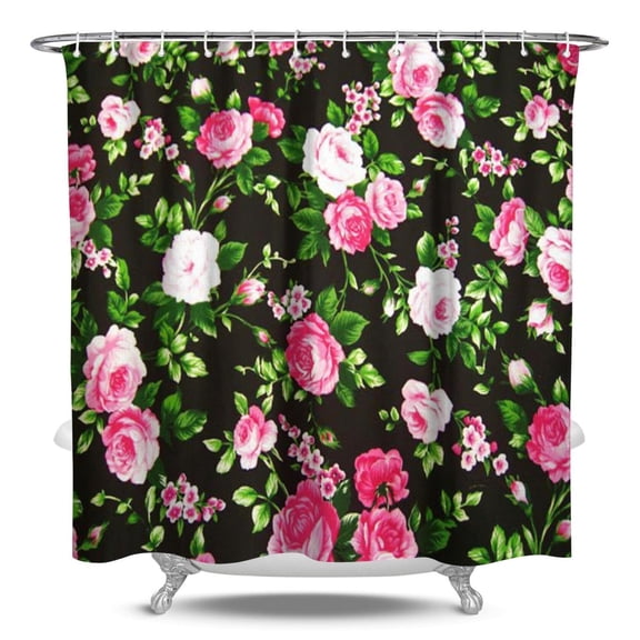Waterproof Pioneer Shower Curtain 84x72 Inch Polyester Unique Colorful Floral Shower Curtain for Bathroom Hotel Home Decor with 12 Plastic Hooks