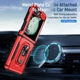 thumbnail image 4 of ChicShell Magnetic Case For Samsung Galaxy Z Flip 6,[Military Grade Drop Tested][Built in Kickstand] Slim Phone Case For Samsung Galaxy Z Flip 6, Red+Black, 4 of 9