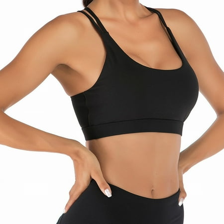 

MIASHUI Women Sports Underwear Thin Strap Solid Color Yoga Vest Crop Tops