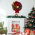 thumbnail image 5 of Ikohbadg Artificial Christmas Wreaths for Front Door - Decorated with Lantern,Baubles, Berries and Bows, Christmas Decor Indoor Outdoor Home Door Window Holiday Festival Decorations, 11.8in(Red), 5 of 8