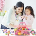 thumbnail image 4 of Somnr Pop Beads, 700+ Pcs Jewelry Making Kit, DIY Arts and Crafts for Age 3+Year Old Girls, Kids Creative DIY Set with Necklace, Bracelet, Rings, 4 of 9