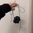 thumbnail image 3 of Fabric Flower Necklaces Flower Collar Choker Soft Flower Tie Cravat Necklaces--Black-Model code 28275 Black, 3 of 5