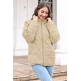 thumbnail image 3 of Women's Causal Lightweight Quilted Jackets Long Sleeve Oversized Warm Winter Zip Up Coat with Pockets, 3 of 6