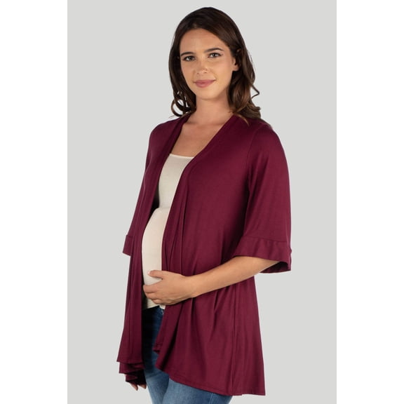 Maternity Open Front Elbow Sleeve Cardigan