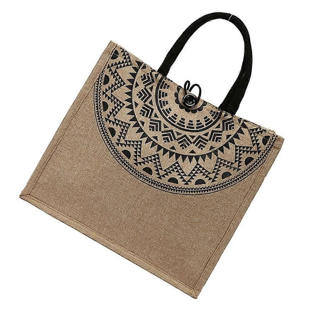 Lightweight Canvas Linen Tote Handbag for Outdoor, School, Camping, Beach – Large Capacity Jute Shopping Bag for Daily Use