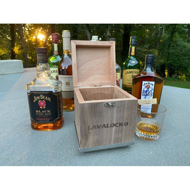 COCKTAIL SMOKER KIT, WOOD WHISKEY SMOKING BOX WITH STAINLESS TRAY