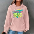 thumbnail image 2 of Enjoytime Womens Crewneck Sweatshirt Casual Retro Pattern Printed Long Sleeve Pullover Tops with Pocket Drawstring Waffle Loose Womens Hoodie Clothing on Clearance, 2 of 4