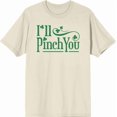 thumbnail image 3 of I'll Pinch You St. Patrick's Day Adult Natural Crew Neck Short Sleeve Tee-Large, 3 of 4