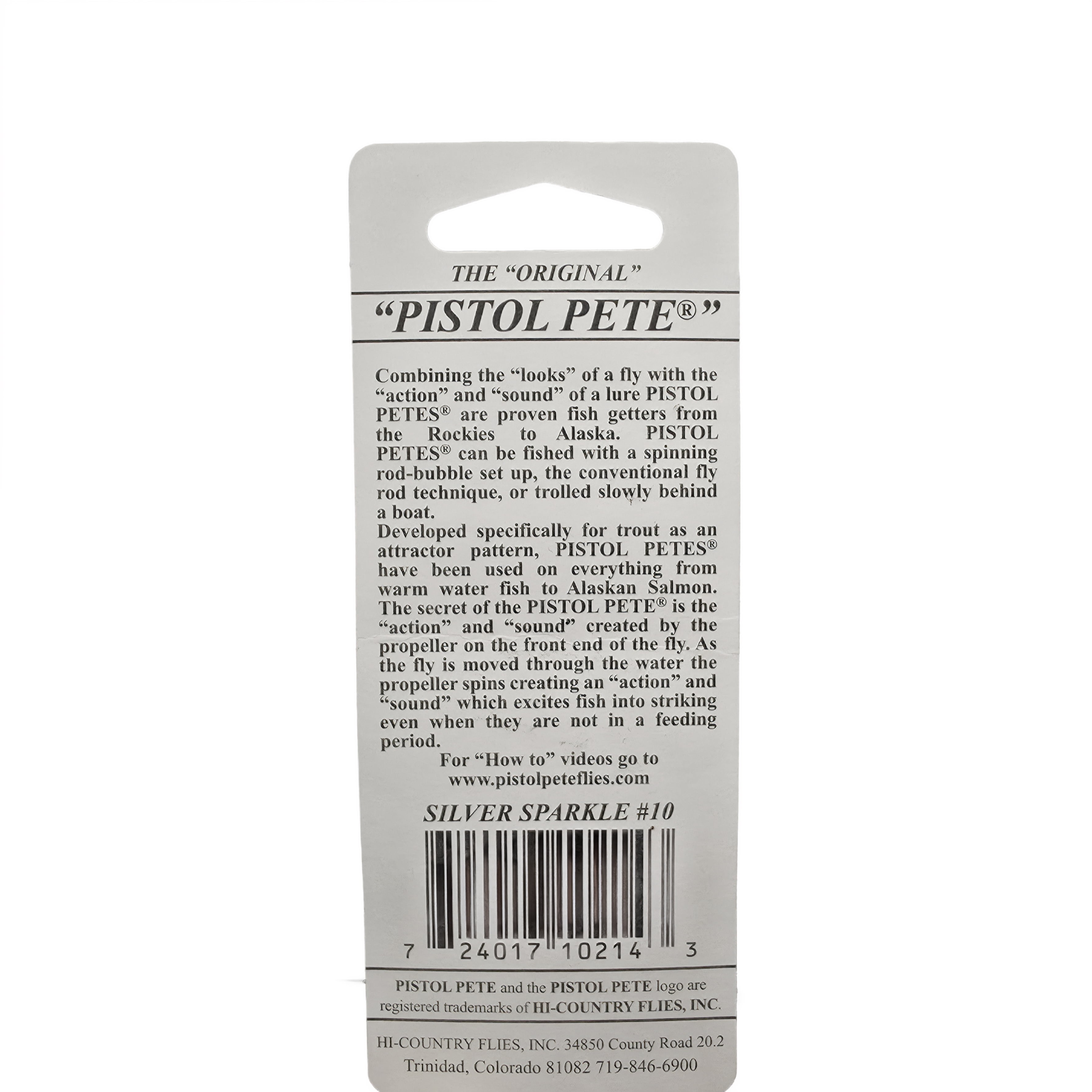 Pistol Pete's Freshwater Fly Fishing Lure for Trout & Panfish, Size 10, Rainbow, 2-pack