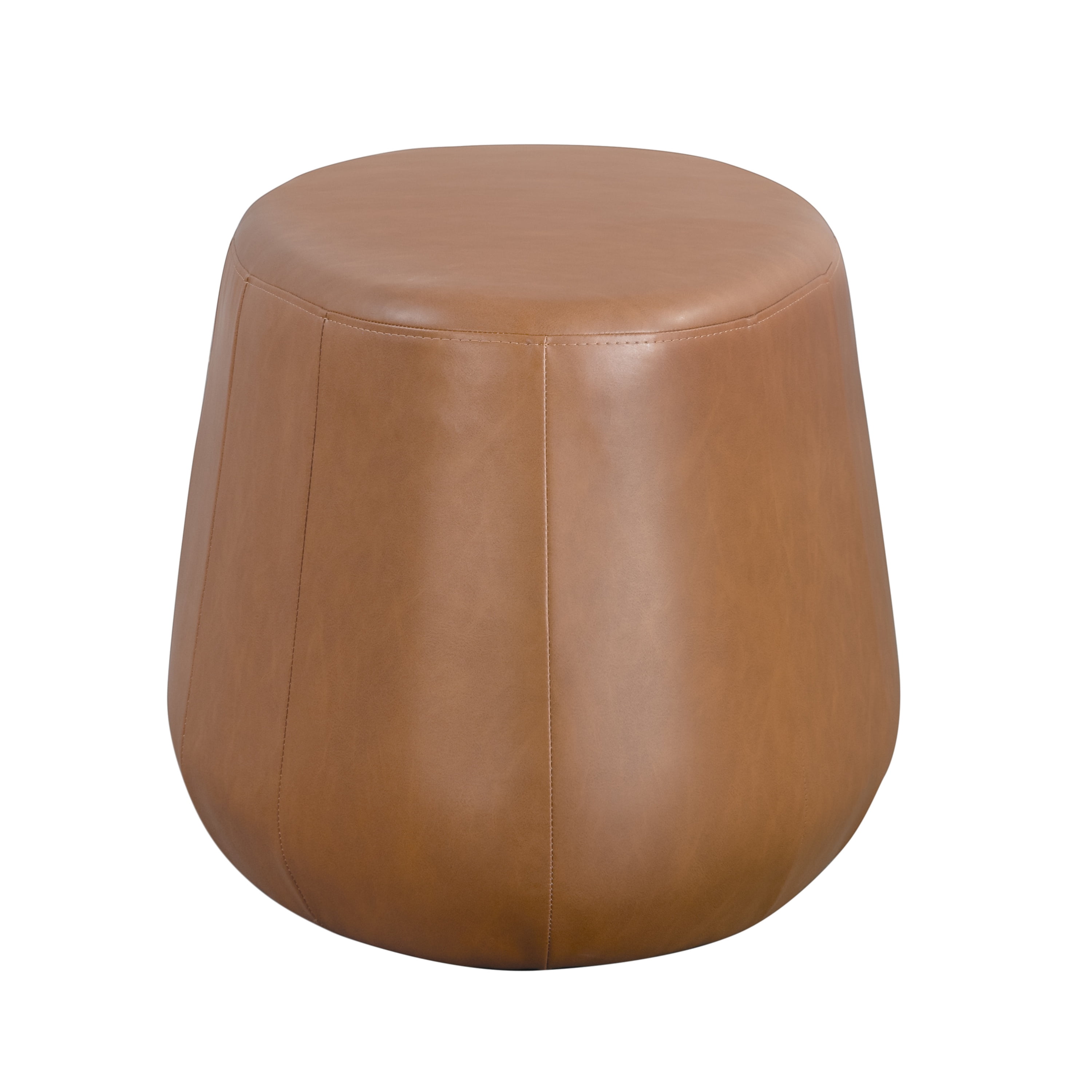 Studio Living Kingston Modern Upholstered Ottoman, Carmel Faux Leather