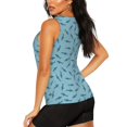 thumbnail image 3 of Balery Cute Shark Camiseta sin mangas estampada ligera para mujer, tops de entrenamiento sin mangas, camisetas de yoga transpirables de secado rápido.-Small, 3 of 7