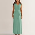 thumbnail image 4 of Puntoco Jumpsuit for women Clearance Womens Summer Solid Casual Sleeveless Suspender Long Jumpsuit Green 10(XL), 4 of 9