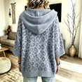 thumbnail image 4 of Hoodies for Women 3/4 Sleeve Leopard Graphic Hooded Pullover Sweatshirt Relaxed Fit Casual Fall Y2K Going Out Sweatshirt, 4 of 5