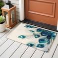 thumbnail image 4 of Retro Blue 2x3 Area Rugs for Living Room, Green Peacock Feathers Abstract Art Non Slip Floor Mat Washable Low-Profile Indoor Carpet for Bedroom, Dining Room, Bathroom, 4 of 9