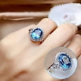 thumbnail image 1 of Anillos para mujer, regalos para mujer, anillo vintage exquisito para mujer, anillo de circón azul, anillo de cobre, tamaño 6-10, anillo de cobre., 1 of 2
