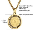 thumbnail image 4 of HZMAN Bible Verse Prayer Necklace Christian Jewelry Gold Stainless Steel Praying Hands Coin Medal Pendant (CZ Gold), 4 of 6