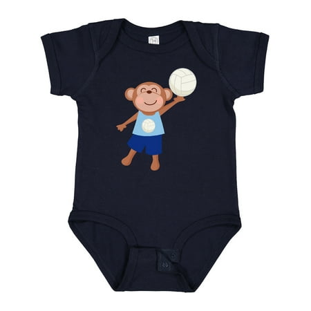 

Inktastic Volleyball Player Boys Cute Monkey Gift Baby Boy Bodysuit