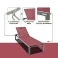 thumbnail image 2 of LeisureMod Marlin Patio Chaise Lounge Chair Poolside Outdoor Chaise Lounge Chairs for Patio Lawn and Garden Modern Gray Aluminum Suntan Chair with Sling Chaise Lounge Chair (Burgundy), 2 of 15
