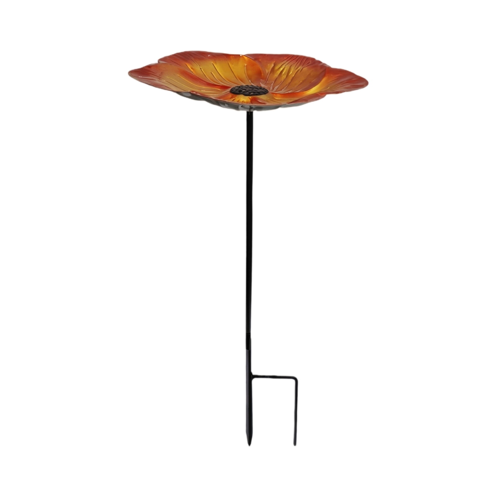 Metal Flower Bird Bath Hook Feeder Garden Stake,Outdoor Garden Yard Shepherds Hook Decor Stake for Lawn Garden Border Pathway,Rustic Garden Decor for Bird Waterer and Flower Bed Accent