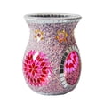 thumbnail image 1 of Wosthever Quemador de aceite de vidrio de mosaico portavelas cera derretida decoración del hogar plata Aromaterapia y Aceites Esenciales Púrpura, 1 of 1