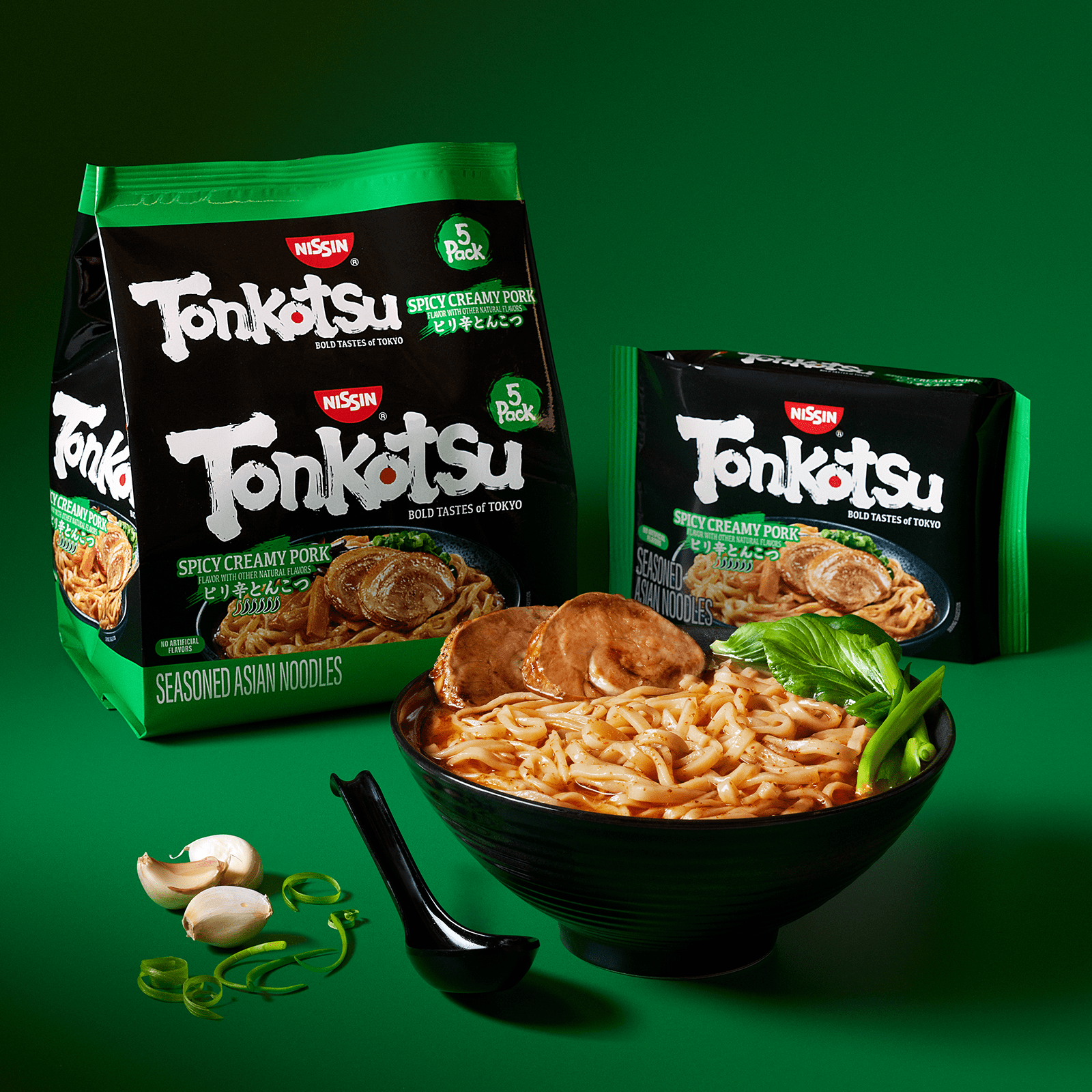 Nissin Bold Tastes of Tokyo Tonkotsu Instant Japanese Ramen Noodles, 5 Count