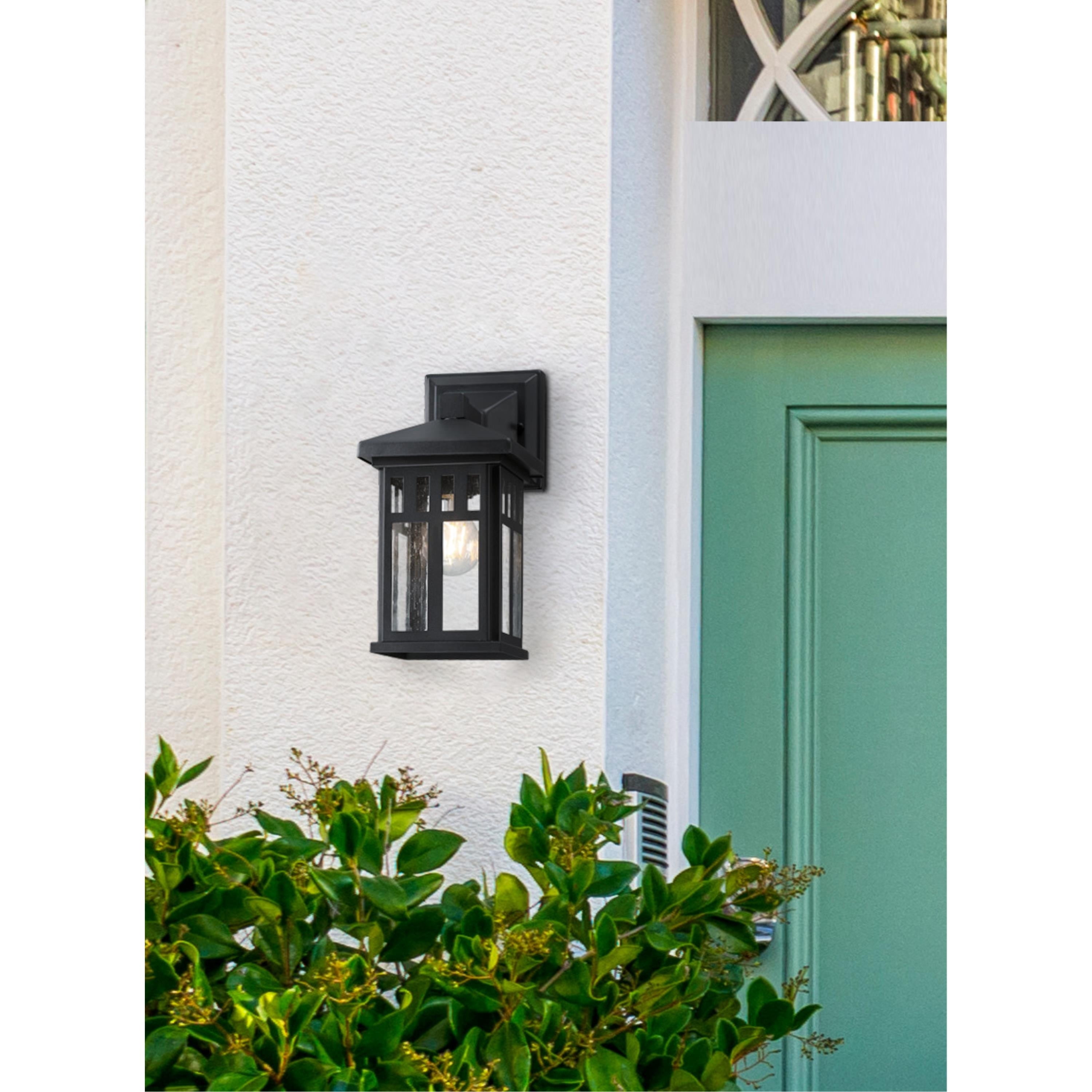 Westinghouse Lighting  Burnham One Light Outdoor Wall Fixture, Textured Black Finish, Clear Seeded Glass - 1-Light