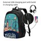 thumbnail image 2 of Fotbe Let's go Travel Mochila con Estampado y Puerto USB para Hombre y Mujer, Mochila Antirrobo, Mochila de Viaje, Mochila Escolar, Mochila Universitaria, 2 of 7