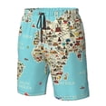thumbnail image 4 of Fuzoiu World Travel Line Icons Map Print Men's Beach Shorts,Men's Swim Trunks,Quick Dry Board Shorts with Pockets,Men's Bathing Suits for Surfing, Running, and Casual Wear-XX-Large, 4 of 6