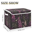 thumbnail image 5 of Yayeee Collapsible Cube Storage Bin with Lid Fabric Closet Decorative Basket with Handles, Dark Purple Floral Pattern, 5 of 7