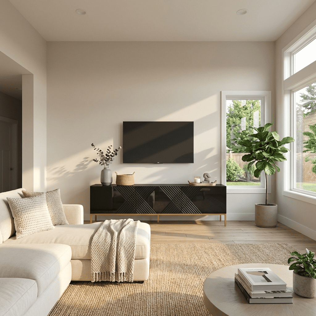 Exito 01 TV Stand for TVs up to 85", Mid-Century Modern High Gloss 75" Entertainment Center, TV Media Console with Storage Cabinets
