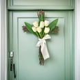 thumbnail image 6 of Xecvkr Artificial Tulip Easter Wreath Door Hanging Spring Summer Arrivals Floral Home Decor Festive Plastic Indoor Outdoor 1 Piece White, 6 of 6