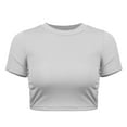 thumbnail image 1 of Camiseta corta sexy con espalda descubierta y manga corta con lazo en la espalda para mujer, 1 of 5