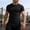 Black, variant on Men’s Muscle Fit Gym T-Shirt, Stretchy Workout Tee with Curved Hem, Athletic Slim Fit Short Sleeve