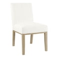 thumbnail image 1 of HomePop Kolbe Chaise de Salle à Manger en Tissu Tissé Résistant aux Taches Style Ferme 19,5 Pouces Blanc, 1 of 10