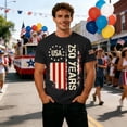 thumbnail image 4 of JAJAHO Mens United States 250 Years T Shirt Celebrate America's 250Th Anniversary Short Sleeve Crew Neck Graphic Tee Freedom Shirts, 4 of 5
