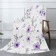 thumbnail image 2 of Joocar Floral Purple Pattern Fleece Blanket For Winter Gift Home Sofa Bed Decoration 40x50 inch, 2 of 5