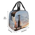 thumbnail image 2 of Rateoe Elephant Giraffe Pattern Insulated Lunch Bag with Thick Aluminum Foil Lunch Tote Bag with Front Pocket for Men and Women, Ideal for Work, School, Picnics, and Travel, 2 of 5