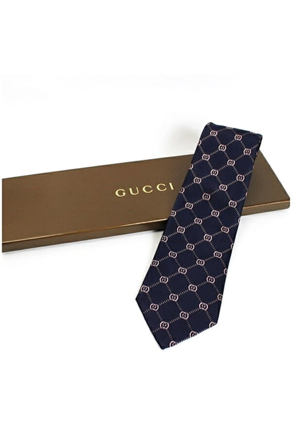 Pre-Owned GUCCI Silk Tie GG Pattern Men's (Good)