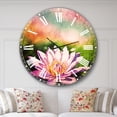 thumbnail image 2 of Designart 'Purple Lotus on Abstract Background' Traditional wall clock, 2 of 6