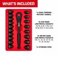 thumbnail image 2 of Hyper Tough 3/8 in Drive Nano Low-Profile Socket Set, SAE & Metric, 19-Piece, 2 of 18