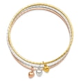 thumbnail image 2 of Finest Gold Sterling Silver Gold-Tone & Rose-Tone with Puffed Heart Bangle Set, 2 of 3