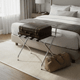 thumbnail image 5 of USTECH Chrome High Back Folding Luggage Rack, Heavy-Duty Metal Suitcase Stand for Guest Room, Bedroom, or Hotel – Foldable & Space-Saving Design, 5 of 7