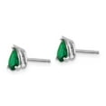 thumbnail image 2 of Auriga 14k White Gold Tsavorite Stud Earrings for Women(L- 7mm, W- 4mm), 2 of 5