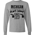 thumbnail image 3 of Inktastic Michigan Awesome Since 1837 Long Sleeve T-Shirt, 3 of 5