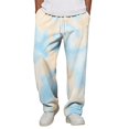 thumbnail image 2 of Iaqnaocc Pants for men Tie Dye Casual Baggy Lightweight Wide Leg Lounge Travel Pants Streetwear with Pockets White S, 2 of 7