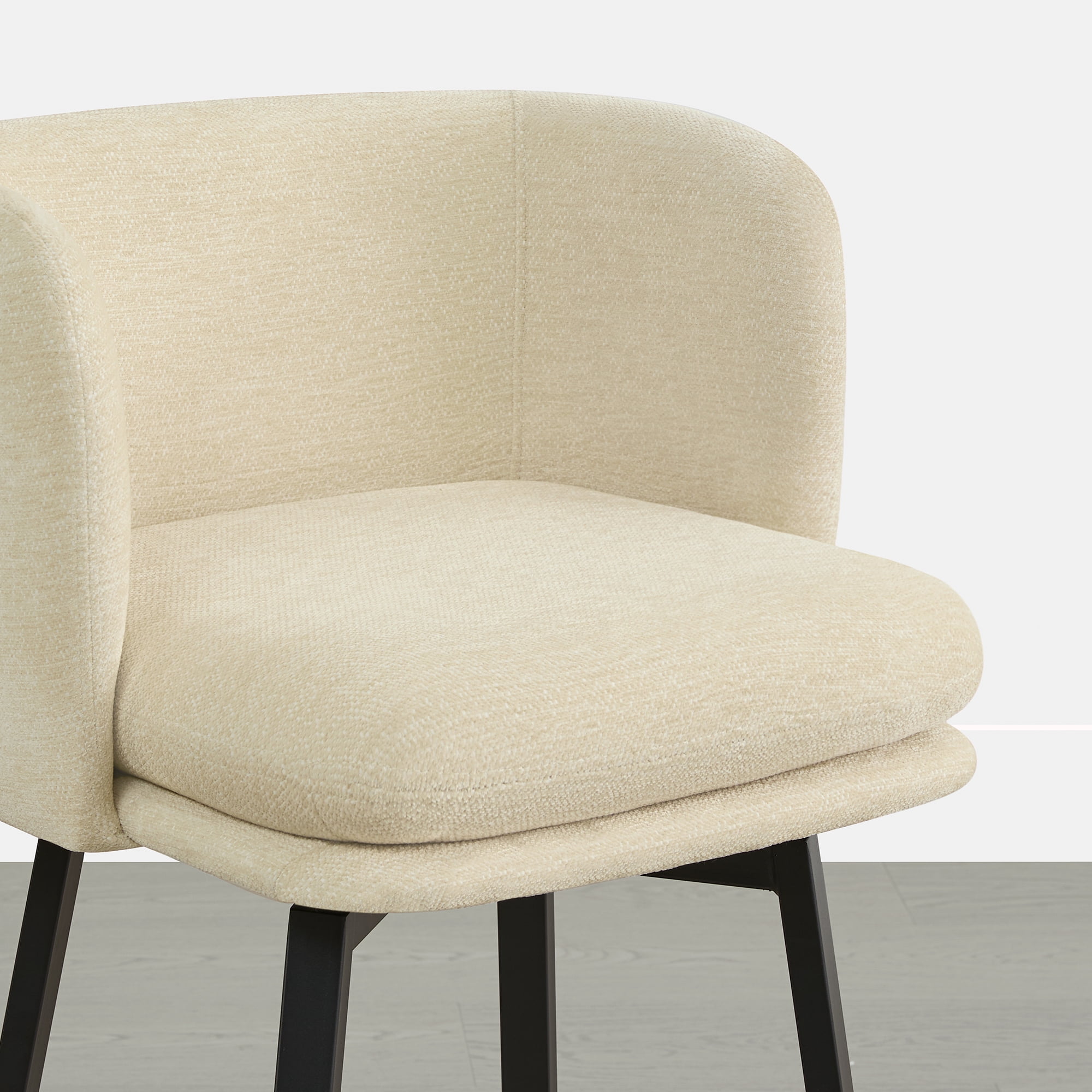 Spruce & Spring Modern Swivel Counter Stool with Barrel-Back Design and Upholstered Seat SandSet of 2, Sand